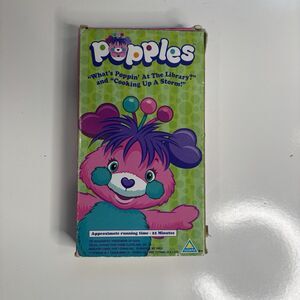 Popples What's Poppin At The Library & Cooking up a Storm VHS TAPE 2001
